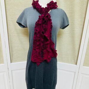 Marooned Ruffled Scarf Burgandy Scarf Women's Deep Purple Scarf